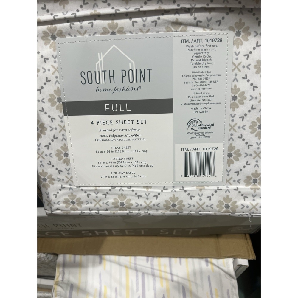 South Point Full Sheets 4 Piece Set Polyester Microfiber